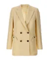 Blazé Milano Double-breasted Charmer Clarity Butter-coloured Jacket In Yellow