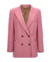 Blazé Milano Everynight Double Breasted Peak Lapel Blazer In Pink