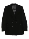 Blazé Milano Double-breasted V-neck Blazer In Black