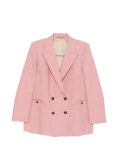 Blazé Milano Double-breasted Blazer In Pink