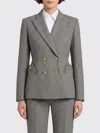 Blazé Milano Double-breasted Diamond Pattern Wool Blazer With Peak Lapels In Gray