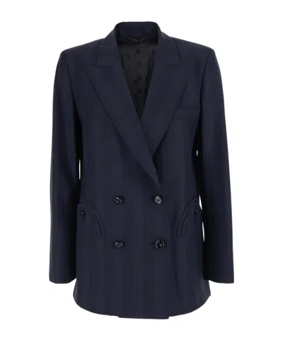 Blazé Milano Double-breasted Peak-lapel Blazer In Blue