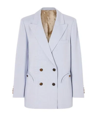 Blazé Milano Vezon Double-breasted Woven Blazer In Blue