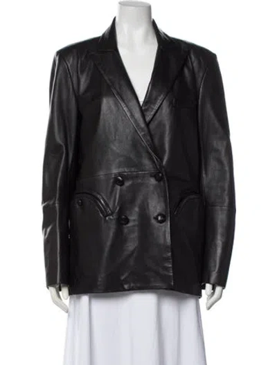 Pre-owned Blazé Milano Eel Skin Blazer In Black