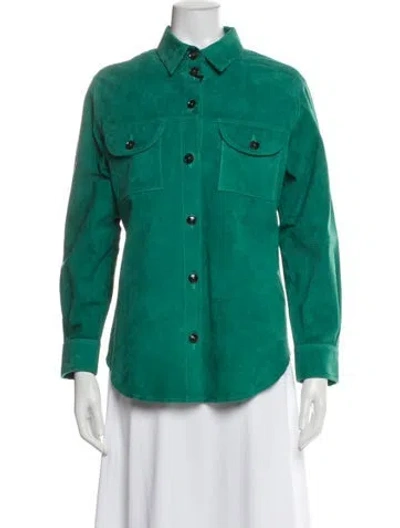 Pre-owned Blazé Milano Eel Skin Utility Jacket W/ Tags In Green