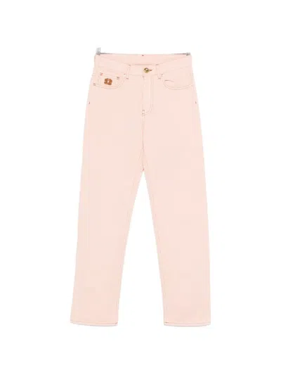 Blazé Milano Emblem Straight Jeans In Pink