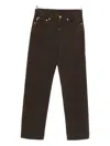 Blazé Milano Embroidered Logo Jeans In Brown