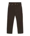 Blazé Milano Embroidered Logo Jeans In Brown