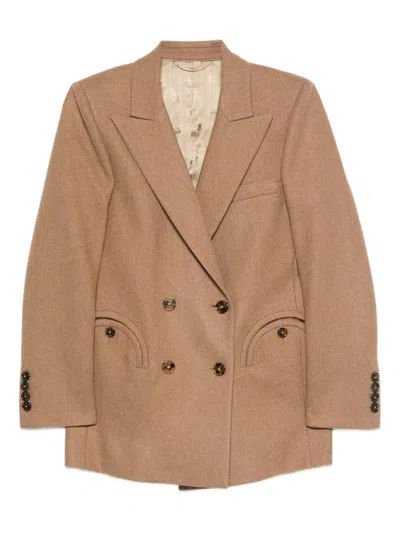 Blazé Milano Esse Sand Double-breasted Virgin Wool Blazer Jacket Blaze
