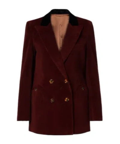 Blazé Milano Everyday Cotton Corduroy Blazer In Burgundy