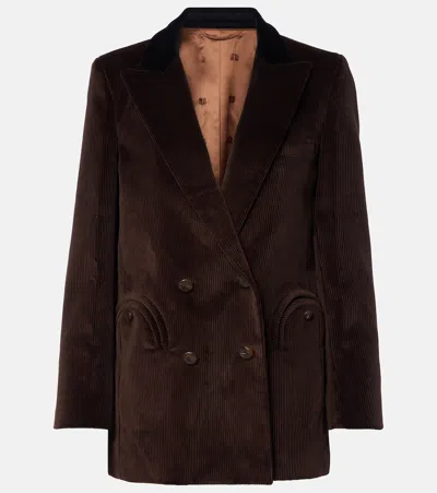 Blazé Milano Everyday Cotton Corduroy Blazer In Brown