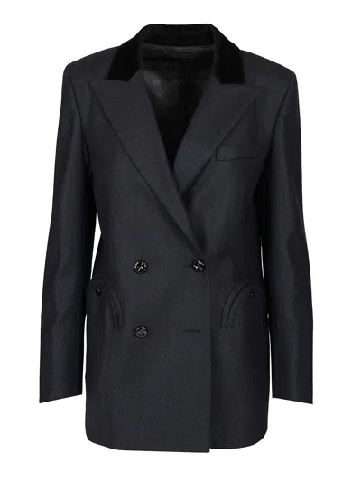 Blazé Milano Maine Everyday Double Blazer Jackets Blue In Black