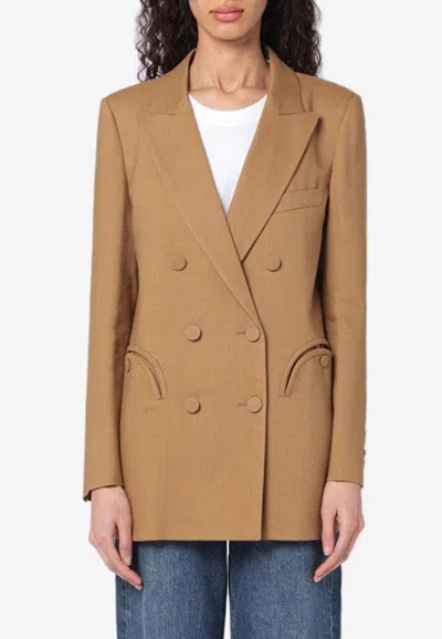 Blazé Milano Everyday Double-breasted Blazer In Brown