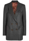 Blazé Milano Grey Wool Double-breasted Blazer In Gray