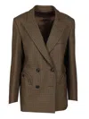 Blazé Milano Double-breasted Jacket With Houndstooth Pattern Blaze In Green