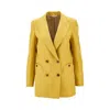 Blazé Milano 'everyday' Linen Double-breasted Jacket In Yellow