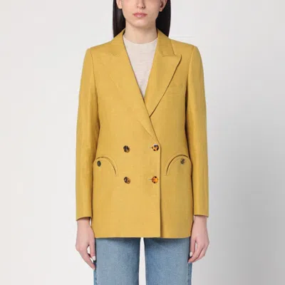 BLAZÉ MILANO BLAZE MILANO  EVERYDAY MUSTARD-COLORED DOUBLE-BREASTED JACKET