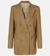 Blazé Milano Everyday Linen, Wool, And Mohair Blazer In Peanut