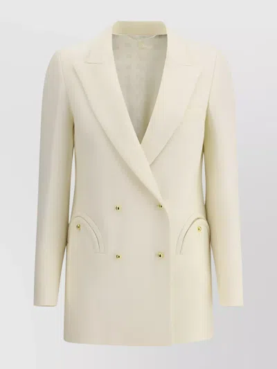 Blazé Milano Everyday Wool Blazer Jacket In Cream