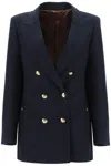 Blazé Milano Everynight Alcanara Double Breasted Blazer In Blue