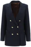 Blazé Milano Everynight Alcanara Double Breasted Blazer In Blue