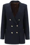 Blazé Milano Everynight Alcanara Double Breasted Blazer In Navy (blue)