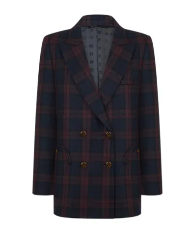 Blazé Milano Everynight Checked Double-breasted Wool Blazer In Blue