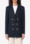 Blazé Milano Everynight Alcanara Double Breasted Blazer In Navy
