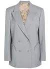 Blazé Milano Blaze Milano Everynight Double-breasted Wool Blazer In Gray