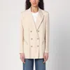 Blazé Milano 'missy' White Double-breasted Jacket With Peak Revers In White
