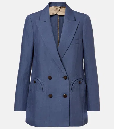 Blazé Milano Everynight Linen Blazer In Blue