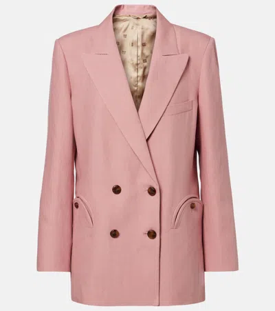 Blazé Milano Everynight Linen Blazer In Pink