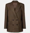 Blazé Milano Blaze Milano Everynight Houndstooth Wool Blazer In Brown