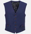 Blazé Milano Feral Linen And Silk Vest In Blue