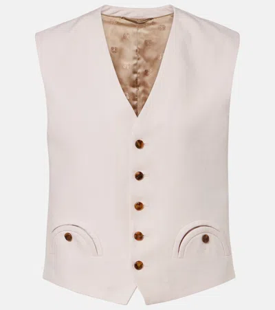 Blazé Milano Feral Linen Vest In Neutral