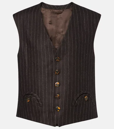 Blazé Milano Feral Wool And Cashmere Vest In Brown
