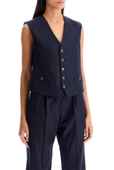 BLAZÉ MILANO FERAL PINSTRIPED WAISTCOAT