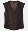 Blazé Milano Feral Wool And Cashmere Vest In Brown