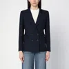 Blazé Milano First Class Double-breasted Jacket In Navy Blue Wool In Blue