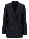 Blazé Milano Missy Double-breasted Cotton-blend Blazer