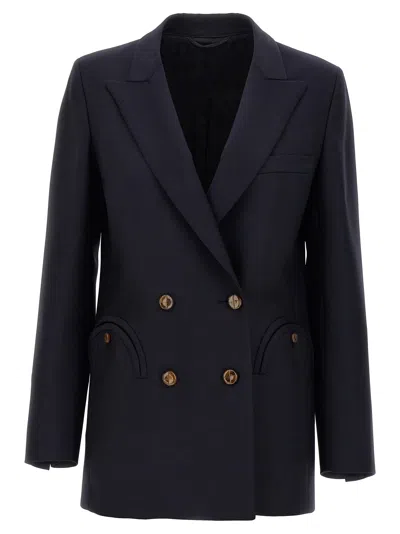 Blazé Milano Navy Blue Wool And Mohair Blazer First Class