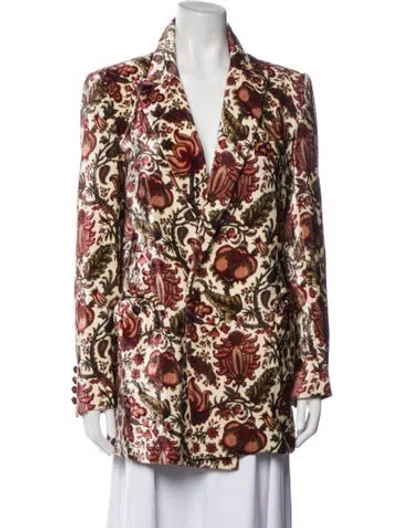 Pre-owned Blazé Milano Floral Print Blazer In Neutral