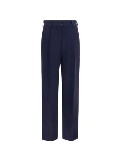 Blazé Milano Fox Pleated Wool Trousers In Blue