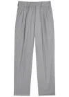 Blazé Milano Blaze Milano Fox Pleated Wool Trousers In Gray