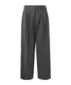 Blazé Milano Fox Pleated Wool-twill Straight-leg Pants In Black