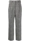 Blazé Milano Fox Prince Of Wales-check Wool Trousers In Black