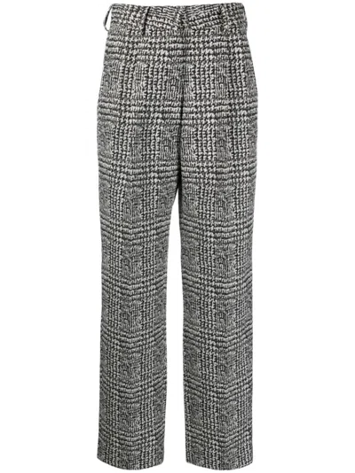 Blazé Milano Fox Prince Of Wales-check Wool Trousers In Black White