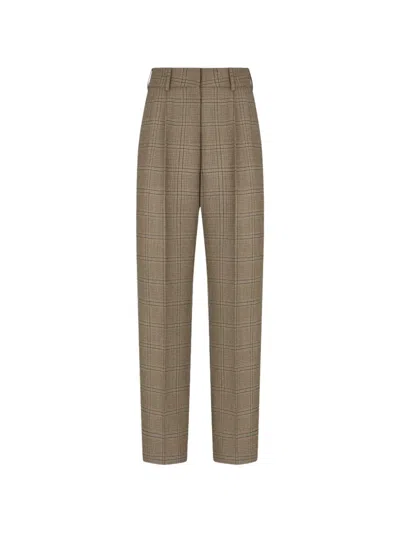 Blazé Milano Fox Saona Check-pattern Trousers In Silver