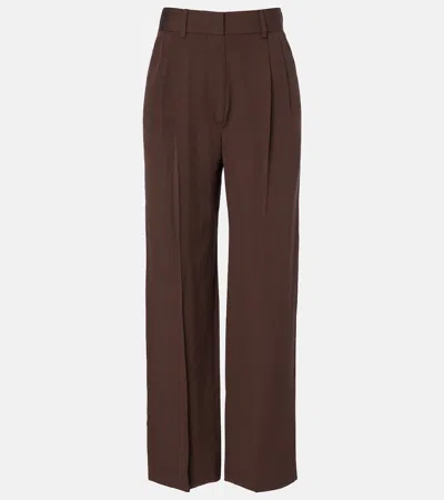 Blazé Milano Fox Wide-leg Pants In Brown