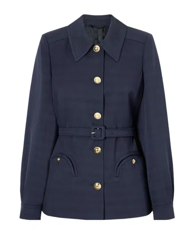 Blazé Milano Genesis Paint Waist-cinching Jacket In Blue